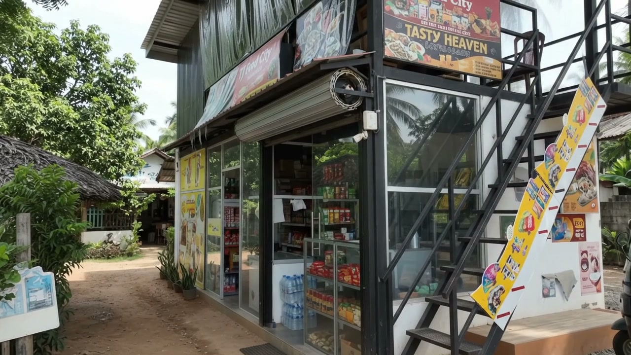 Two-story walkthrough of garden restaurant